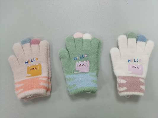 Unisex Acrylic Wool Blend Warm Knit Gloves Stretchy Comfort