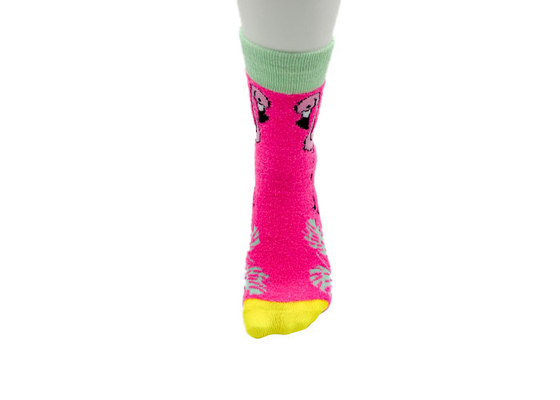 Neon Pink Flamingo Womens Fancy Socks Women Feather Yarn Soft Socks