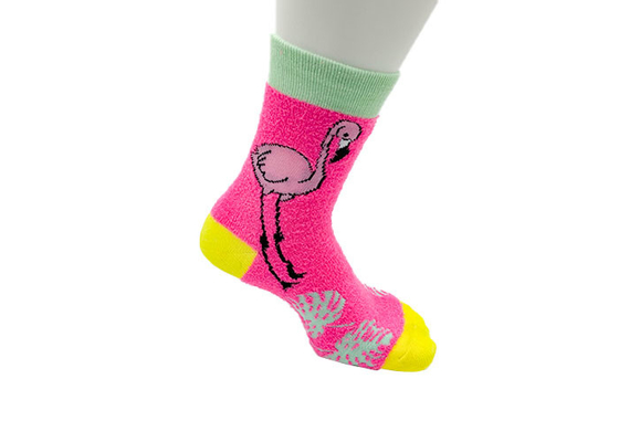 Neon Pink Flamingo Womens Fancy Socks Women Feather Yarn Soft Socks