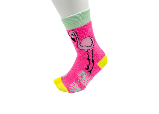 Neon Pink Flamingo Womens Fancy Socks Women Feather Yarn Soft Socks