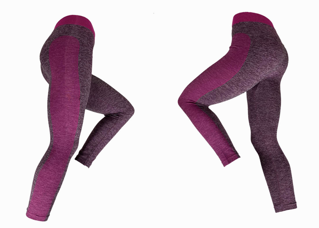 230gsm Colourful Yoga Leggings Pink Contrast Leggings Melange Pink